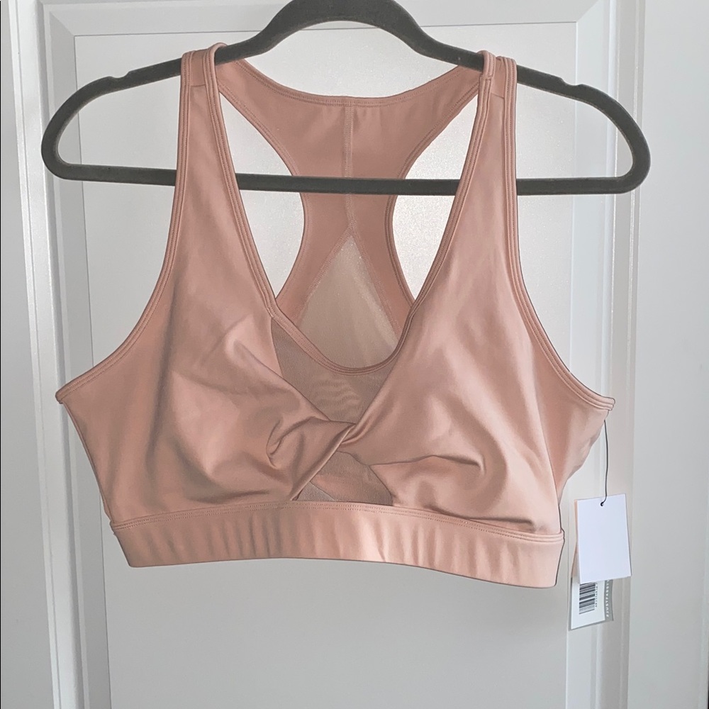 JustFab Light Pink Blush Sports Bra Racerback‎ Large NWT